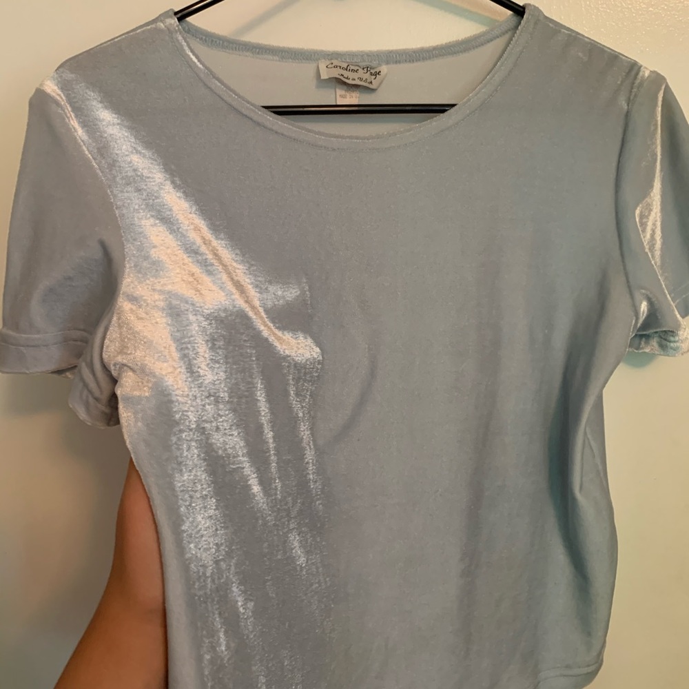 Soft Baby Blue Velvet Top